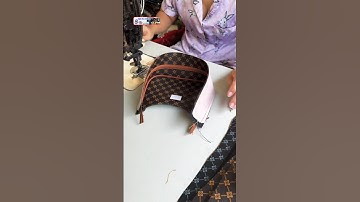 may đáy xong ráp một chiếc túi xách màu nâu bông nhỏ xinh