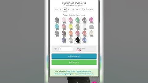 Como adicionar produtos no carrinho de compras no site Sjons Modas através de um celular smartphone.