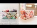 Box it up pouch  wide open zippered pouch  beginners friendly sewing