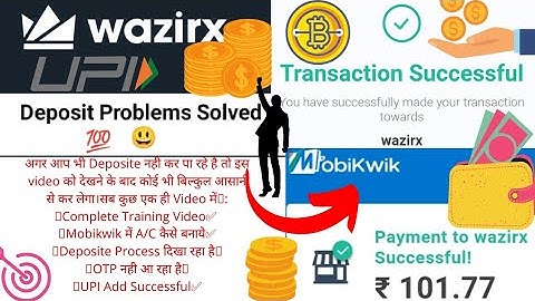 How to Deposit Money in Wazirx by Mobikwik? wazirx new deposit process| Cryptocurrency trading tips