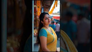 Elegant Yellow & Teal Saree Beauty For Graceful Women In Village Market Style