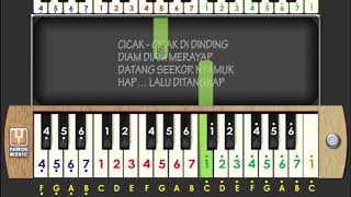 CICAK DI DINDING | Lagu Populer Anak Indonesia | Tutorial Pianika | Karaoke | Lirik | Pawon Music |