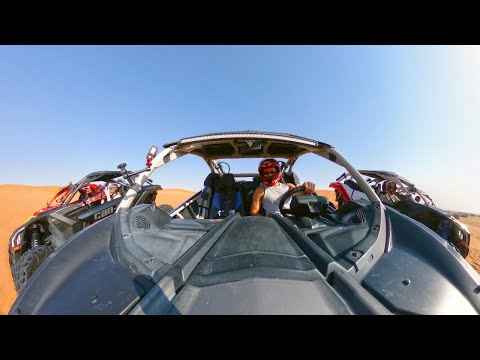 Racing dune buggy in desert  | UAE, Dubai | 360° 4K