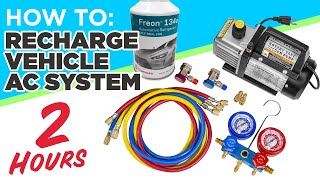 How to Correctly Recharge/Refill Vehicle AC System with R134a EASY! Toyota 80 Series Land Cruiser