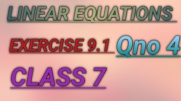 unit 9 linear equations | exercise 9.1 q no 4 class 7 | sindh text board