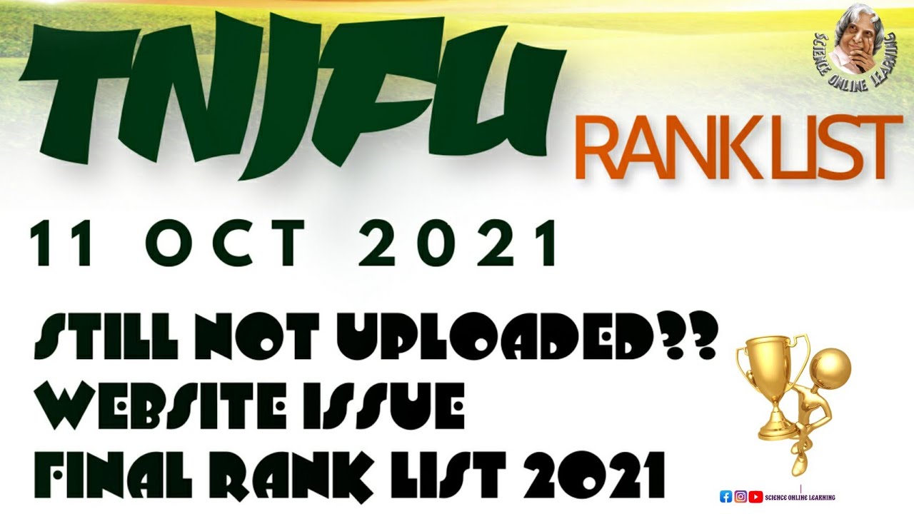 Tnjfu rank list 2021 | tnjfu admission 2021 | bfsc fisheries science | tnjfu ug admission