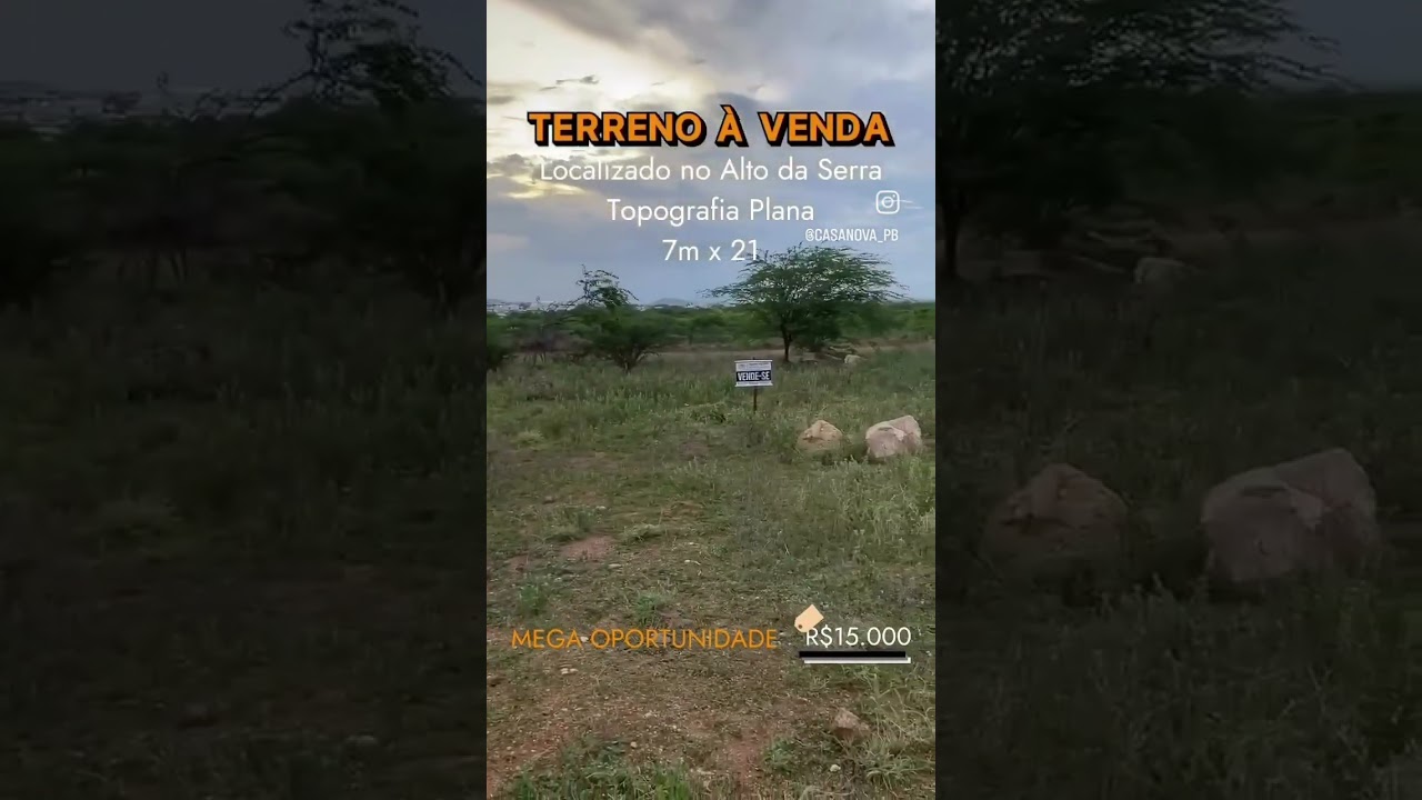TERRENO À VENDA - MONTEIRO PB 📍 Localização Alto da Serra III(Lote7 Quadra E3)📐Medindo 7m x 20