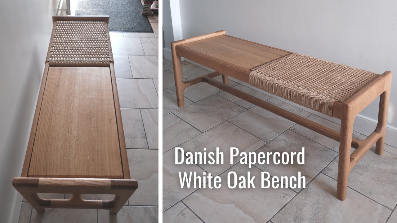 Mid Century Modern Danish Papercord Bench 