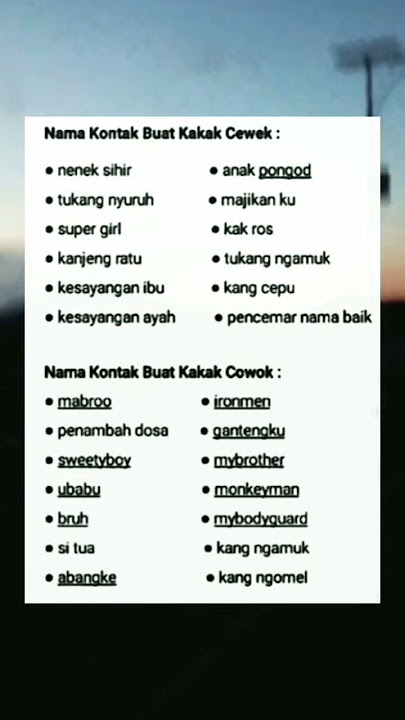 Ide nama kontak AESTHETIC #shorts