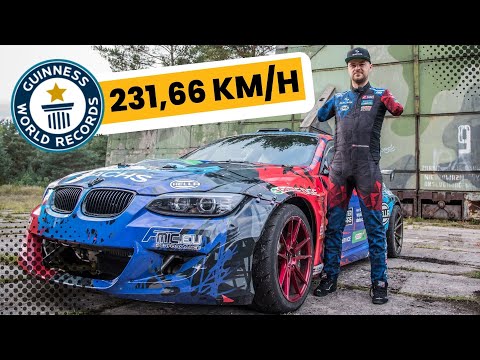 Drift 231,66 km/h! Światowy Rekord Guinnessa w najszybszym drifcie w samochodzie prowadzonym stopą