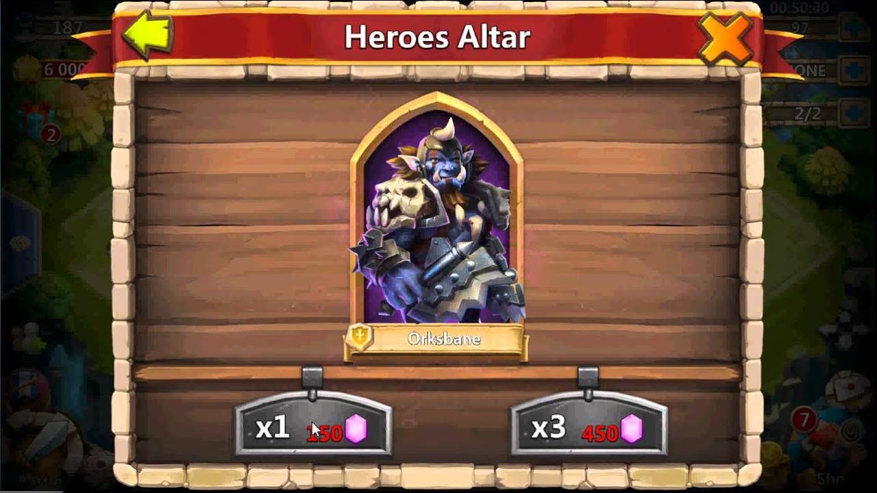 Castle Clash: Get Orksbane with singgle roll