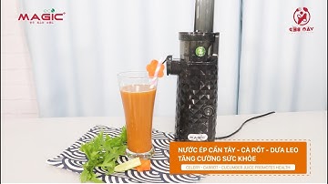 Nước ép cần tây, cà rốt, dưa leo giúp tăng cường sức đề kháng - Máy ép chậm Magic Eco AC-130