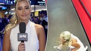 NHL Reporter Anna Dua’s Epic Face-Plant Goes Viral! 😂