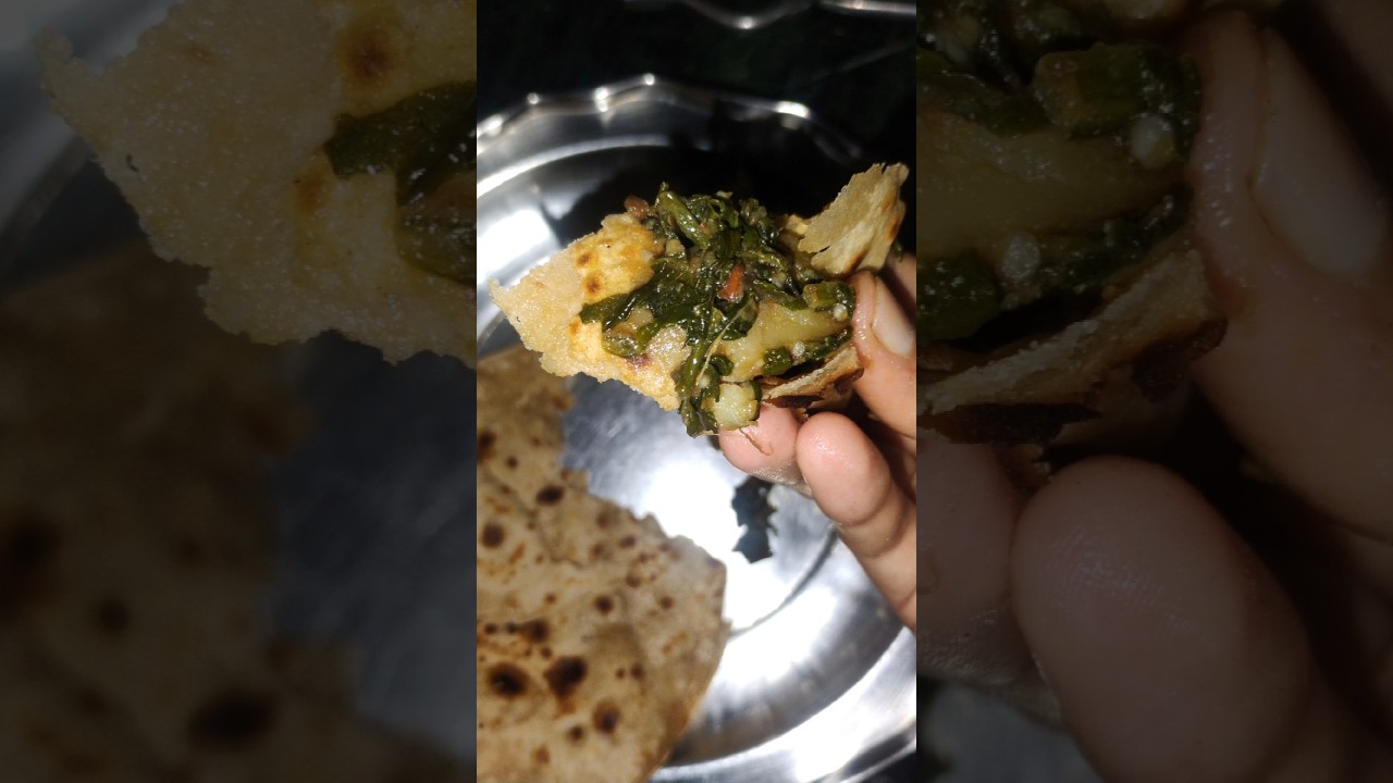 Palak baingan recipe☺️ #youtubeshorts #recipe #reels #viralvideo #song #palakrecipe #shorts #cooking