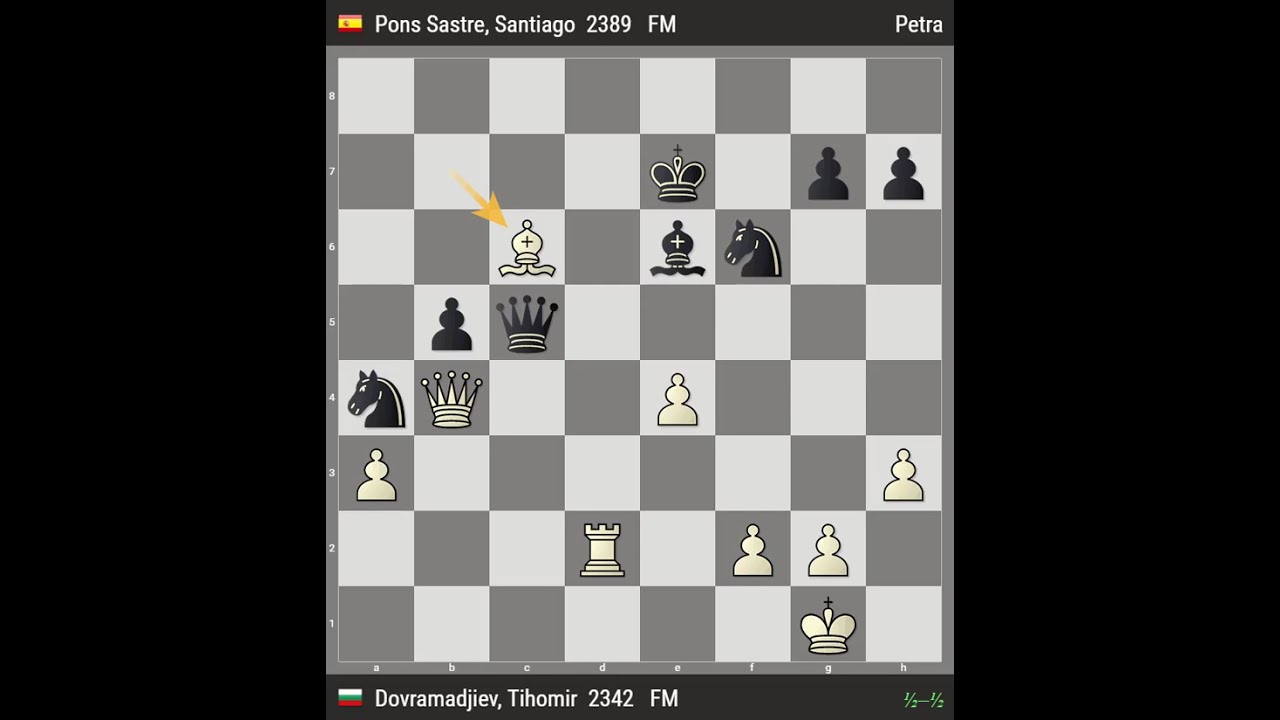 FM Tihomir Dovramadjiev (BUL) ½:½ FM Santiago Pons (ESP)