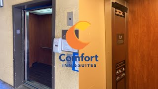 2 Very Beat-Up Dover Impulse Hydraulic Elevators - Comfort Inn & Suites - South San Francisco, CA