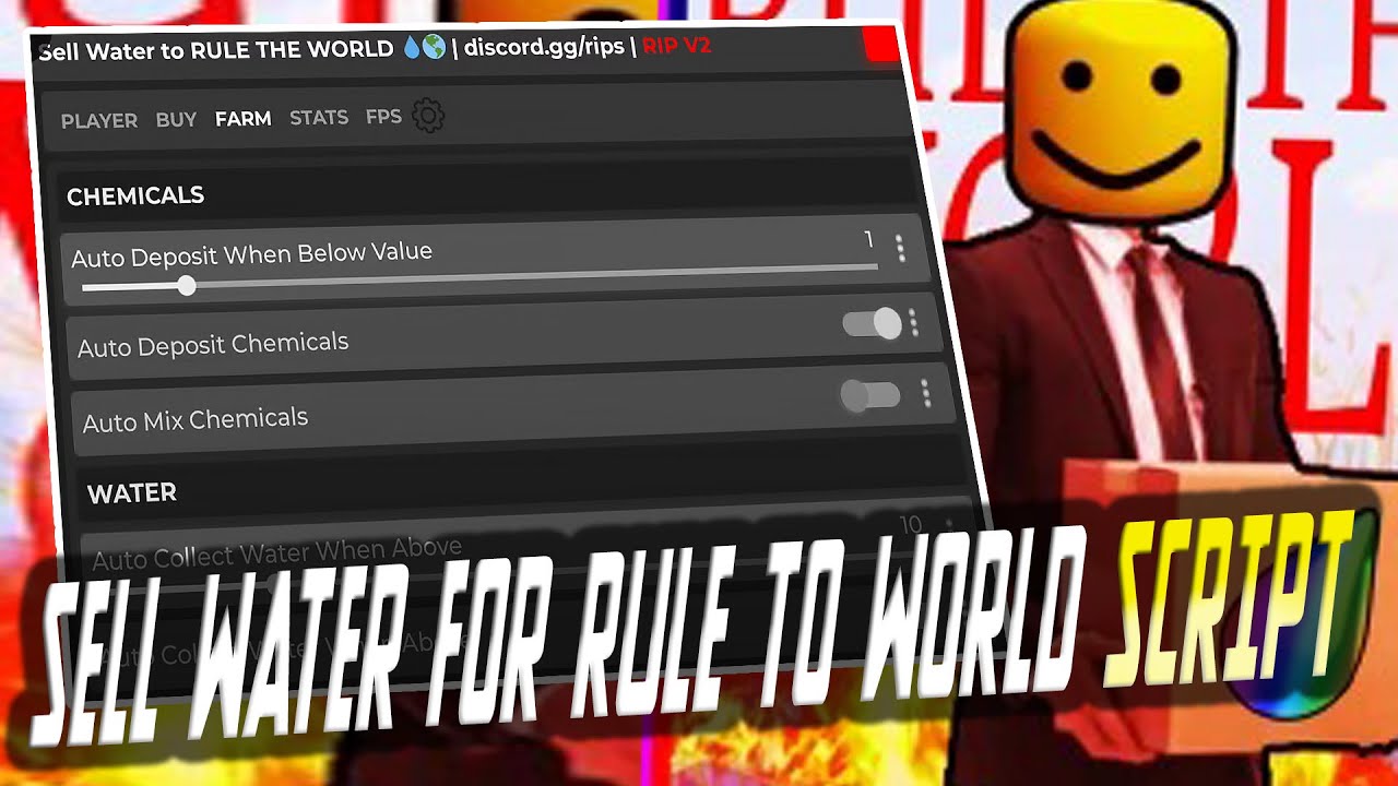 Water Script Code Sell water for rule to world script – (Autofarm, AutoBuy) - YouTube