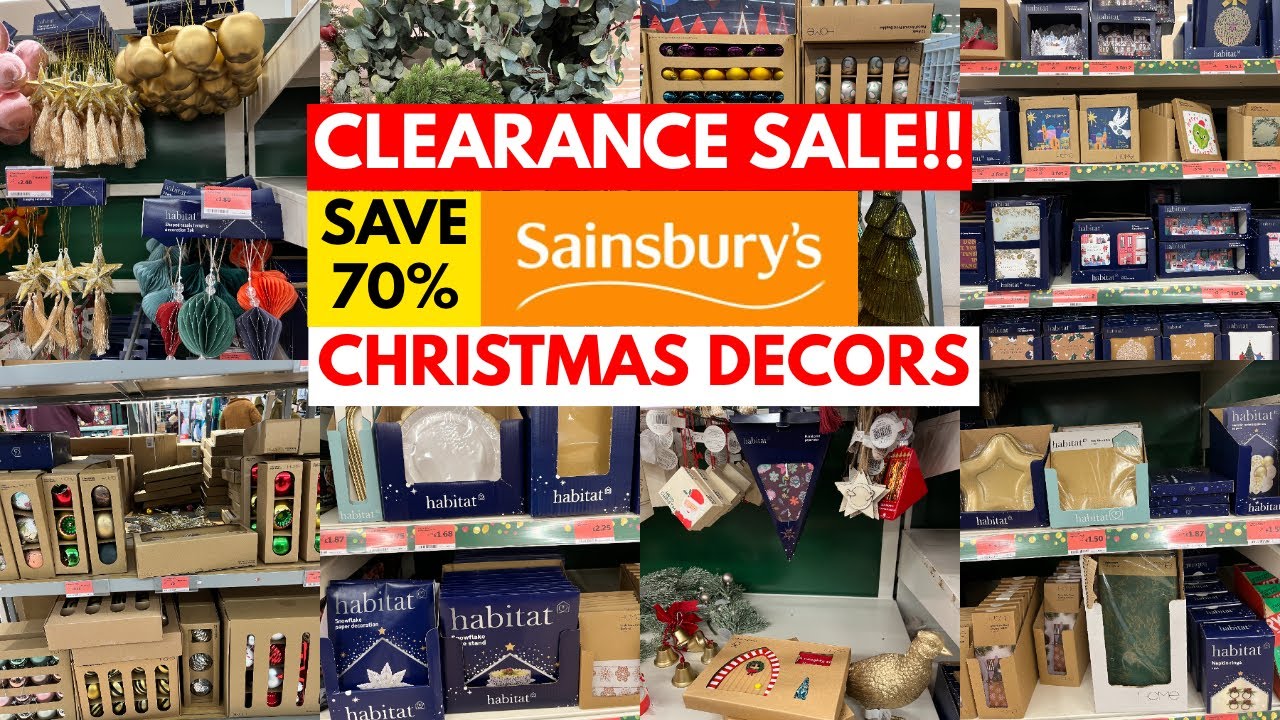 CLEARANCE SALE ON CHRISTMAS DECORS AT SAINSBURYS DEC 2022 SAINSBURYS