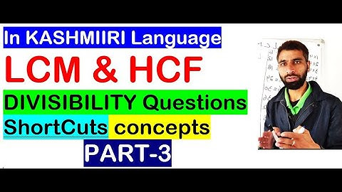 Part3 LCM AND HCF and Divisibility questions JKSSB CLASS IV EXAM KASHMIRI LANGUAGE