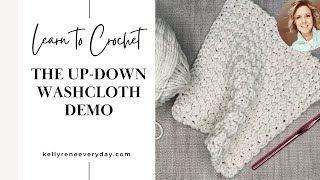 Learn to Crochet:  Up down Washcloth #learntocrochet