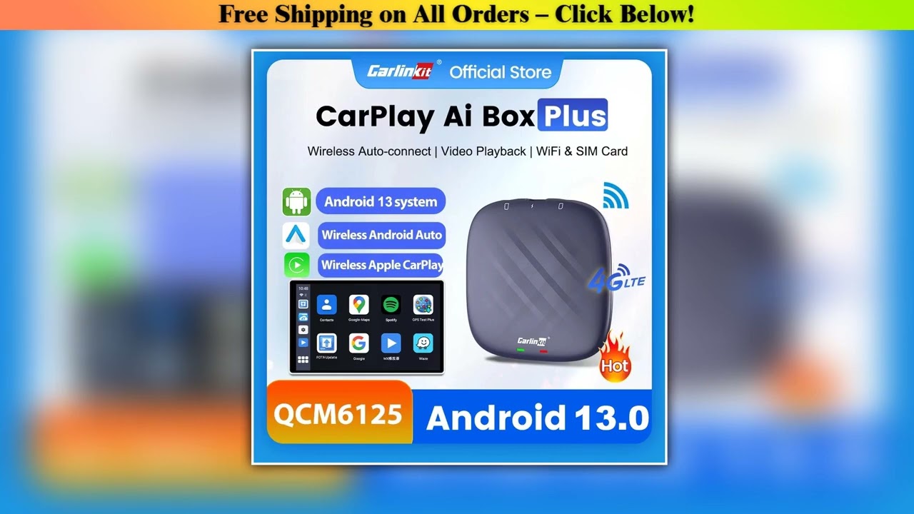 CarlinKit Wireless Navigation System Box Android 13 CarPlay Ai Box Qualcomm QCM6125 /6225 Wireless