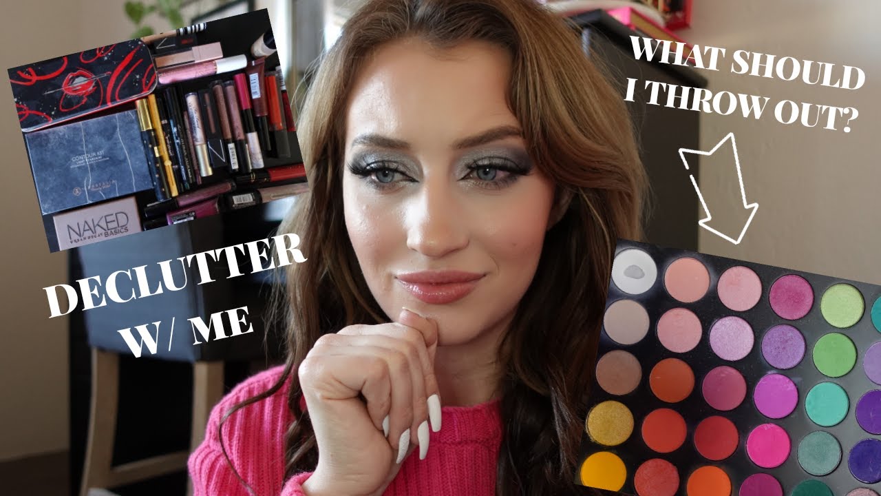 DECLUTTER WITH ME: THROWING OUT OLD MAKEUP | Kyah Even