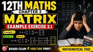 12th class maths chapter 3 matrix example exercise 3.1