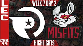 OG vs MSF Highlights | LEC Spring 2020 W7D2 | Origen vs Misfits Gaming