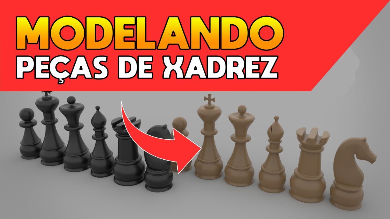 BLENDER MODELAGEM PEÃO DO JOGO DE XADREZ 