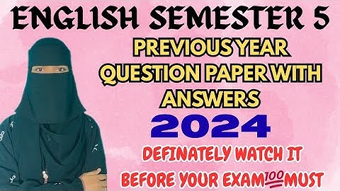 5TH SEMESTER ENGLISH | PREVIOUS YEAR QUESTION PAPER | DEGREE 5TH SEM ENGLISH EXAM O.U💯✅️
