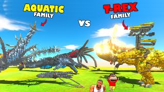 FIREGOD and MECHA KILLER T-REX FAMILY vs MECHA MEGALODON SHARK AQUATIC FAMILY Animal Revolt Battle screenshot 3