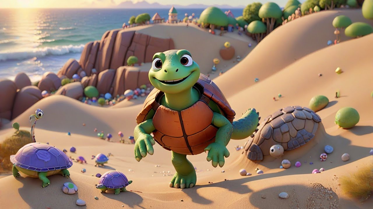 Tutu Turtle Slides Down | Fun Kids Nursery Rhyme | Baby Songs and Preschool Learning