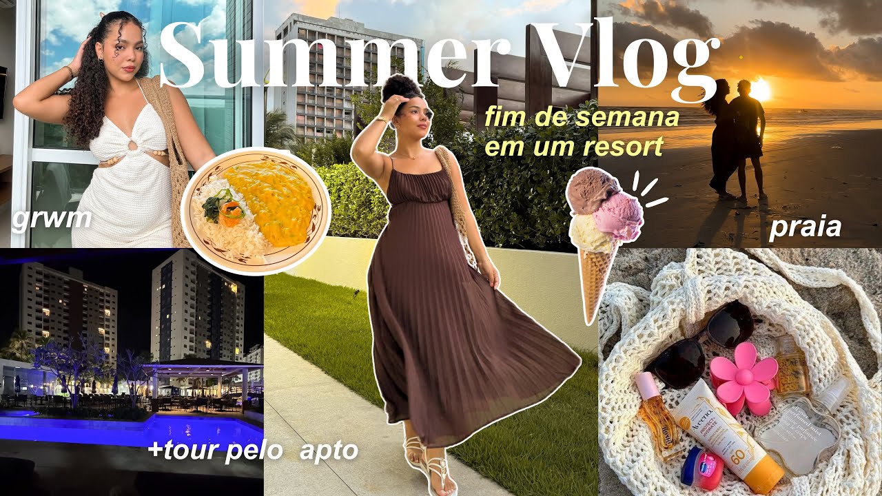 Viajando para a praia ☀️🌊| meus dias em um resort, fazendo a mala, arrume-se comigo + tour pelo apê