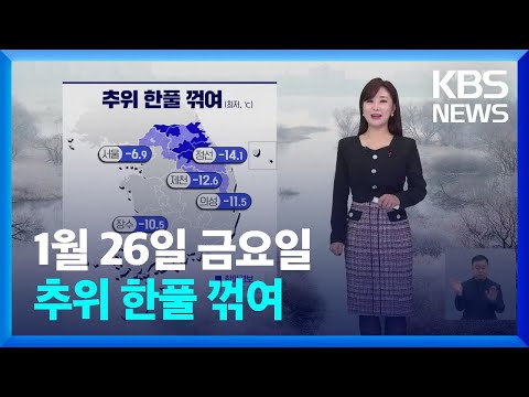 [날씨] 추위 한풀 꺾여…동해안 강한 너울 주의 / KBS  2024.01.26.