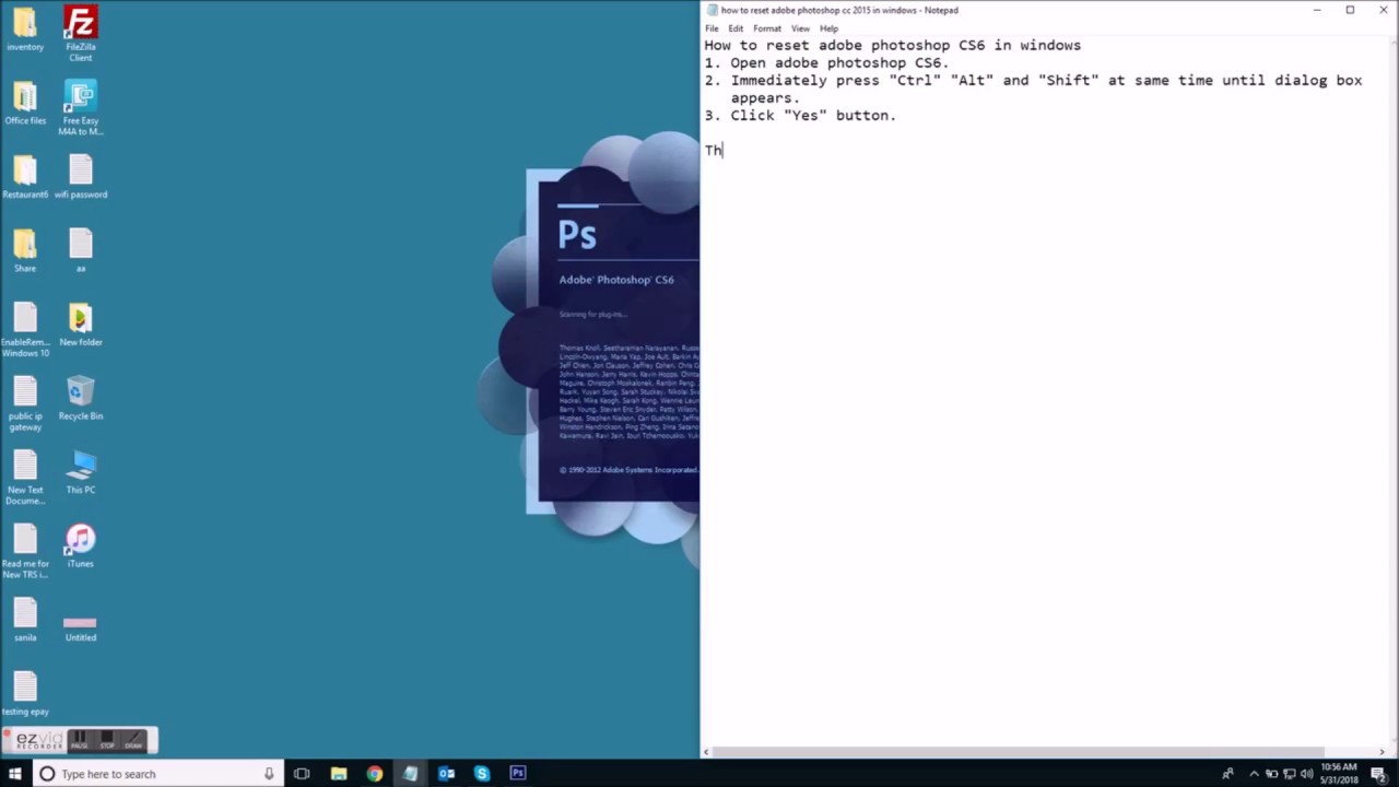 How To Reset Adobe Photoshop Cs6 Preferences In Windows Youtube
