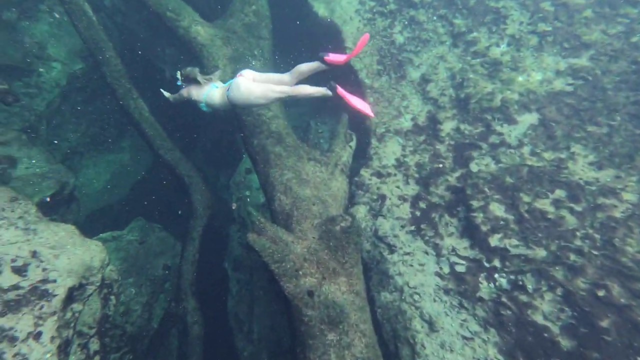 TrinaMason practicing free diving at blue springs florida underwater