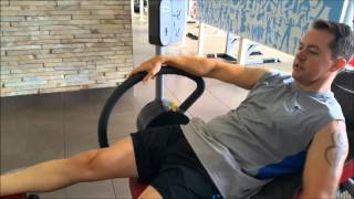 Hamstring stretch on machine - snippet Shaun Green online personal training
