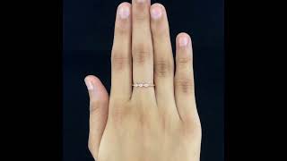 Curvy three diamond ring