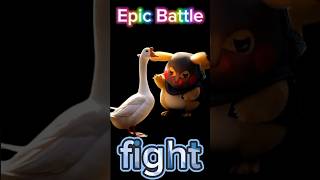 Epic Battle! Pikachu vs Goose! #pokemon #pikachu #goose #pokecave  #fighting #fighter #cute #sad