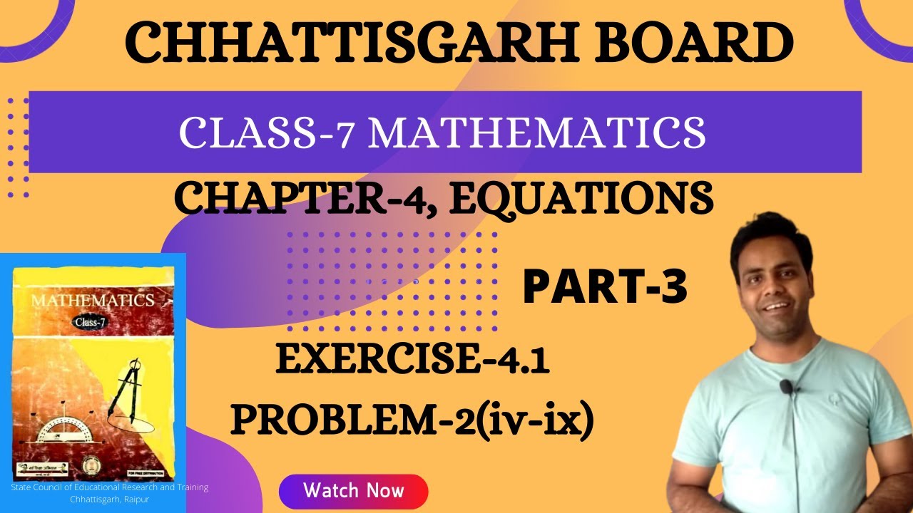 Class 7 l Math Solution l Chapter 4 l Equations l Exercise 4.1 I Part 2 ...