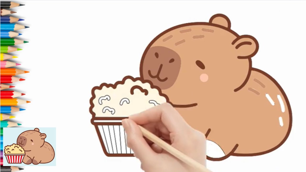 Cute capybara drawing - cute drawing - Capybara sketch - vẽ đáng yêu ...