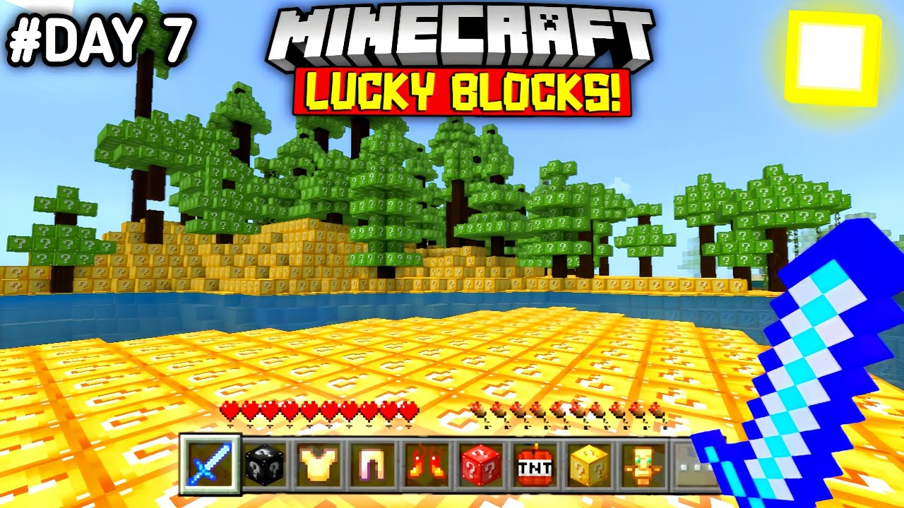 TRATÉ DE SOBREVIVIR POR 7 DÍAS EN UN MUNDO LLENO DE LUCKY BLOCKS EN ...