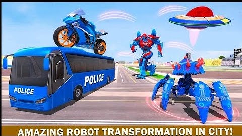 Police Bus Robot Car Transformation || LA LA GAMES