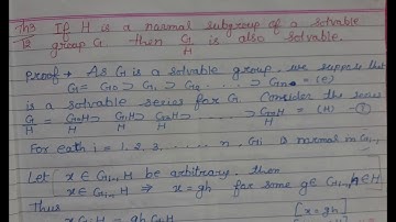 If H is a normal subgroup of a solvable group G then  G/H is also solvable M.Sc. maths sem 1 paper 1