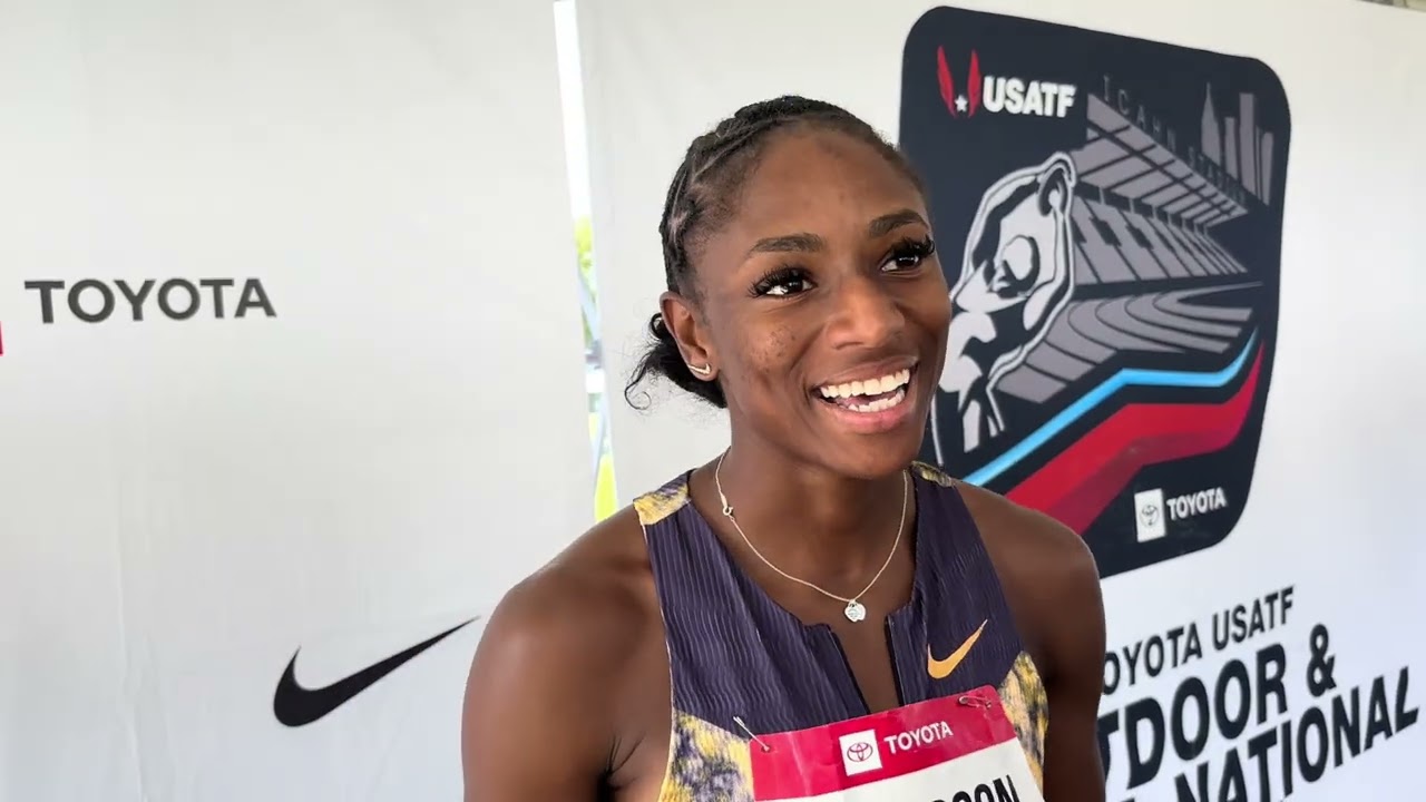 Melissa Jefferson-Wooden Wins 200m Heat at USAs, Explains Reaction to 100m at Prefontaine