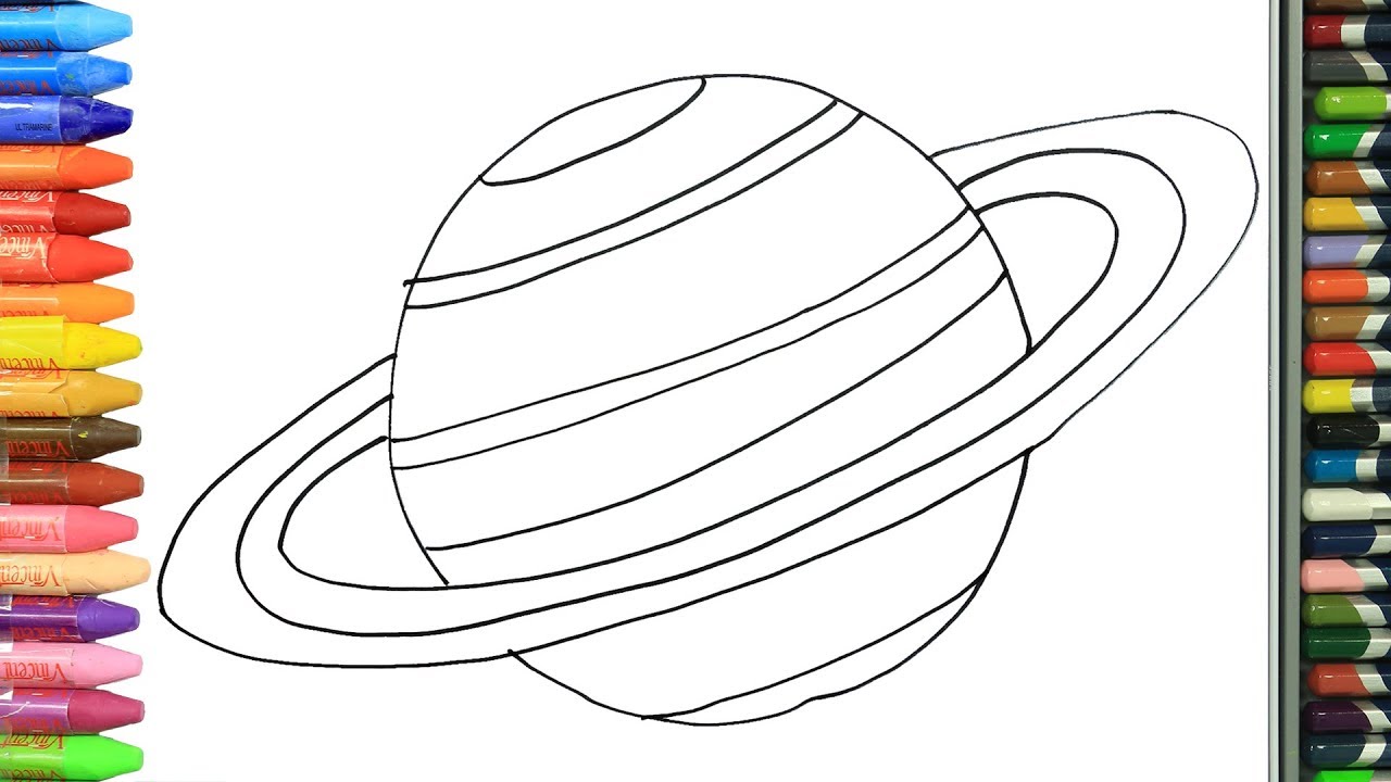 Learn Colors with Coloring Book Saturn How to Draw and Color KidsTV - YouTu...