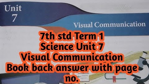 Class 7|Term 1|Science|Unit 7|Visual communication|Book back answer with page no. @hightech1984
