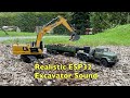 KABOLITE K336 CAT Excavator With DIY ESP32 Sound Controller Loading 3D Printed ZIL-137 10x10 Truck