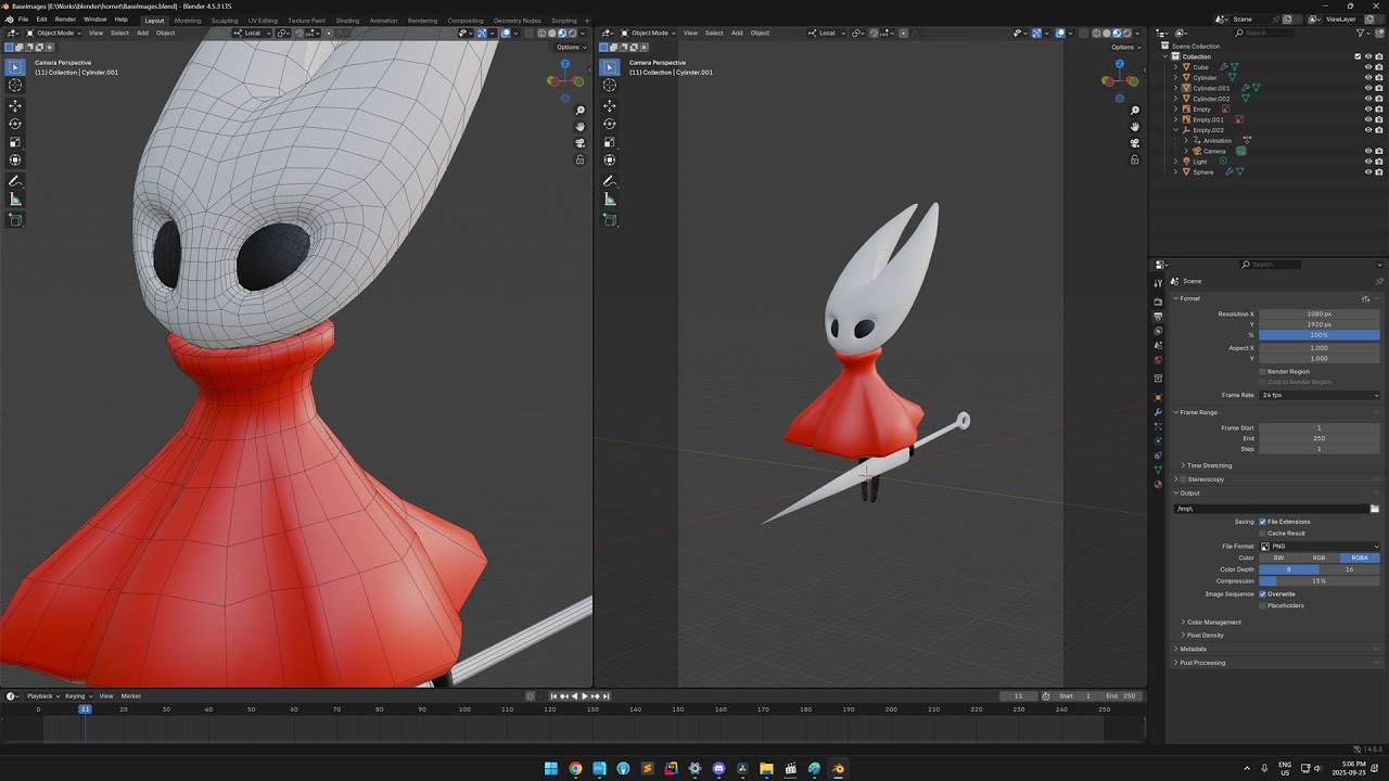 Hollow Knight : Silk Song's Hornet with Blender 4.5 - speed edge ...