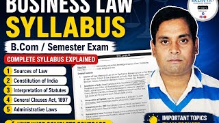 B.Com Business Law Syllabus 2026 | Complete Syllabus Explained | Unit Wise Coverage | Semester Exam